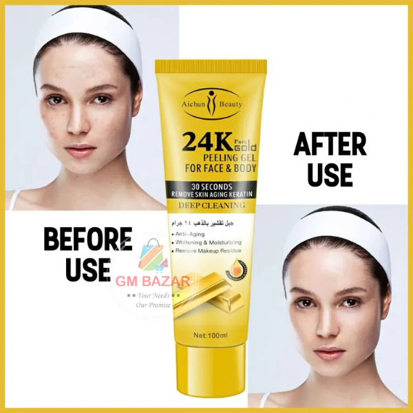 Aichun beauty 24k pure gold peeling gel for face & body 100 ML