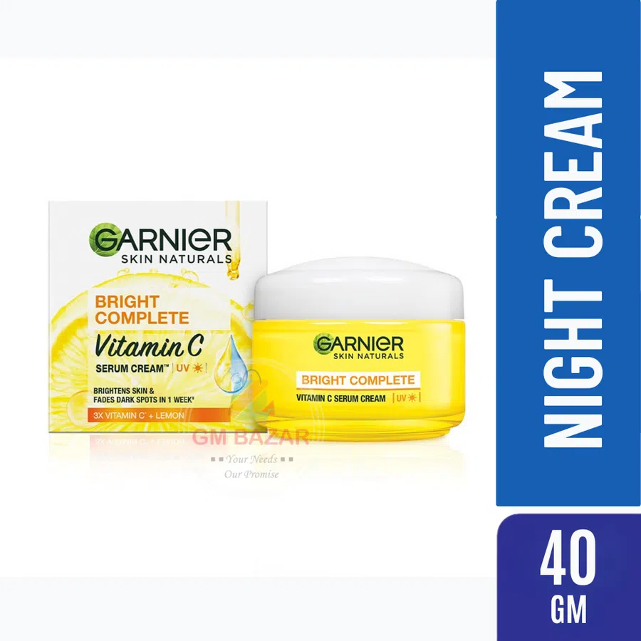 GARNIER BRIGHT COMPLETE VITAMIN C NIGHT CREAM 40GM