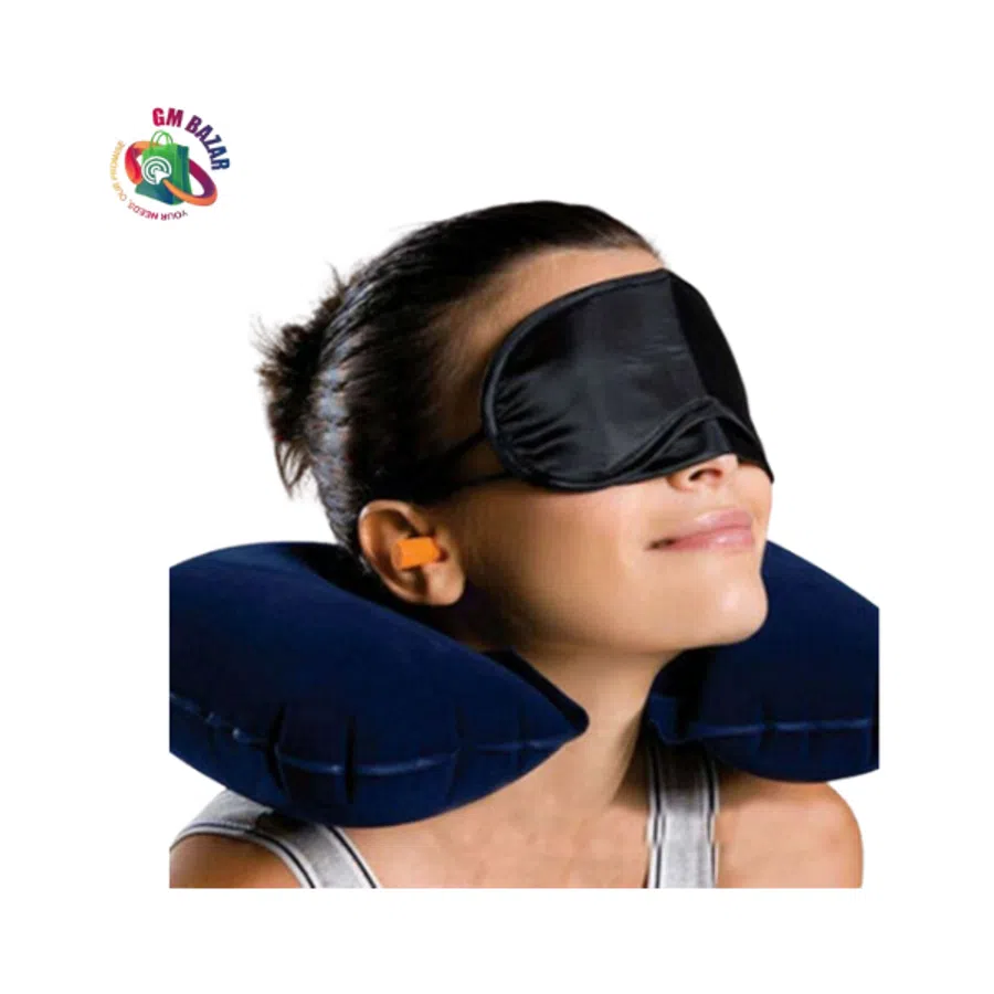 TRAVEL SELECTION 3 IN 1 WITH COMFORT NECK PILLOW SLEEPING EYE MASK & TRAVEL EARPLUG SET